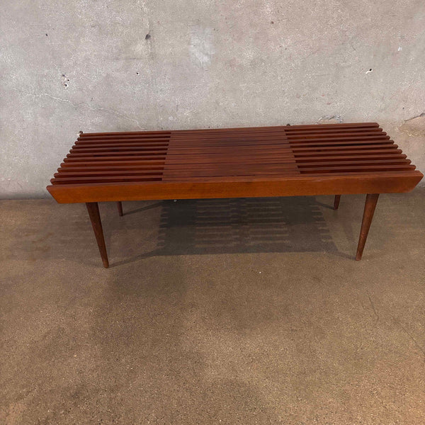 Mid Century Modern 1970s Expandable Slat Bench Bench / Coffee Table