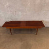 Mid Century Modern 1970s Expandable Slat Bench Bench / Coffee Table