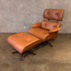 Vintage Mid Century Modern Plycraft Chair & Ottoman In Leather