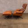 Vintage Mid Century Modern Plycraft Chair & Ottoman In Leather
