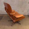 Vintage Mid Century Modern Plycraft Chair & Ottoman In Leather