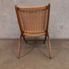 Mid Century Modern 1970s Walnut Folding Chair With Woven Paper Cord