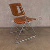 Vintage Chrome & Woven Leather Chair By Chromecraft
