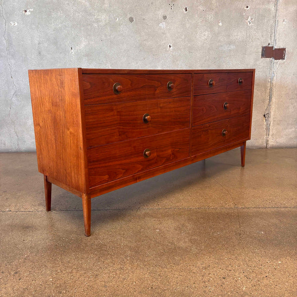 Mid Century Modern Walnut Eight Drawer Dresser/ Credenza Circa 1960
