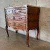 19th Century French Antique Louis XV Bombay Chest of Drawers w/ Marble Top