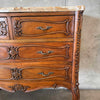 19th Century French Antique Louis XV Bombay Chest of Drawers w/ Marble Top