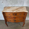 19th Century French Antique Louis XV Bombay Chest of Drawers w/ Marble Top