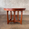 Vintage MCM Broyhill Brasilia Dining Table w/ Four Chairs and One Leaf