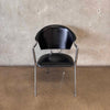 1980s Calligaris Style Leather & Chrome Chair