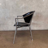 1980s Calligaris Style Leather & Chrome Chair