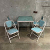 Vintage Durham Folding Card Table w/ Four Durham Folding Chairs