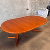 Vintage Danish Teak Round Extendable Dining Table by Vejle Stole