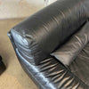 Italian Sofa & Chair Set in Black Leather