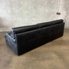 Italian Sofa & Chair Set in Black Leather