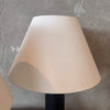 Pair of Mid Century Scandinavian Modern Black Table Lamps With Oatmeal Shades