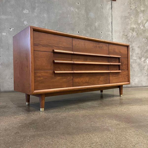 MCM Walnut Wood Nine (9) Drawer Dresser by Guild of California (Restored)