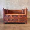 Antique Solid Teak Day Bed/Dowry - Hand Carved w/ Storage