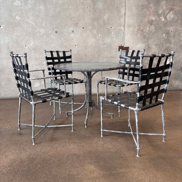Brown Jordan Aluminum Patinated Table and Four Chairs