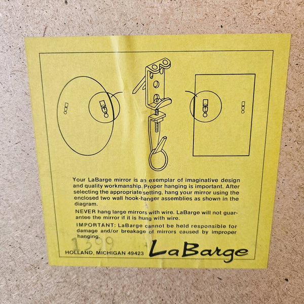 Vintage LaBarge Large Wood Mirror