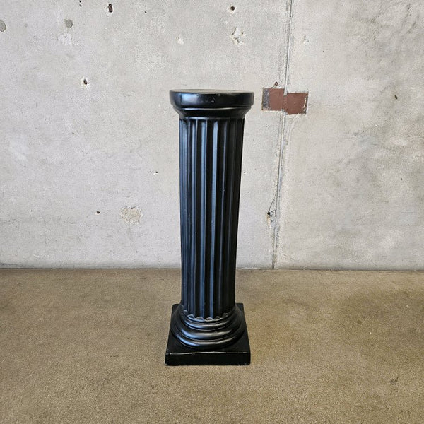 Tall Black Heavy Plaster Classic Display Column Pillar