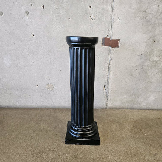 Tall Black Heavy Plaster Classic Display Column Pillar