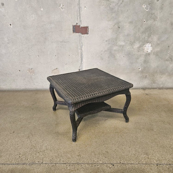 Vintage 1940s Dark Real Wicker Low Table #1
