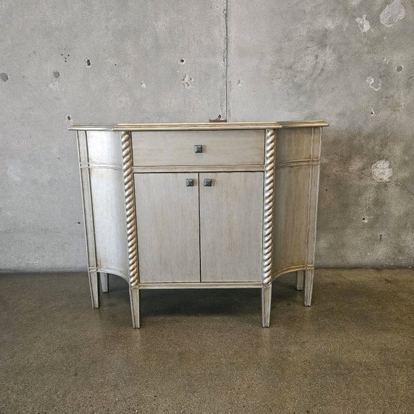 Contemporary Demilune Wood Cabinet
