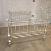 Antique Italian Queen Sz Steel and Pewter Clad Bed Frame