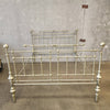 Antique Italian Queen Sz Steel and Pewter Clad Bed Frame
