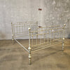 Antique Italian Queen Sz Steel and Pewter Clad Bed Frame