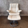 Ekornes Stressless Signature Recliner "Mayfair" Chair/Ottoman Beige Leather
