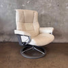 Ekornes Stressless Signature Recliner "Mayfair" Chair/Ottoman Beige Leather