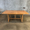 1970s Vintage Pecan Wood Dining Table w/ Two (2) Leaves