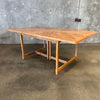 1970s Vintage Pecan Wood Dining Table w/ Two (2) Leaves