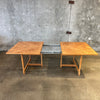 1970s Vintage Pecan Wood Dining Table w/ Two (2) Leaves