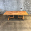 1970s Vintage Pecan Wood Dining Table w/ Two (2) Leaves