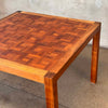 Square Wood Dining Table in Double Basket Weave Parquetry