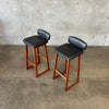 Pair of Teak Counter Height Barstools - Made in Denmark