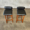 Pair of Teak Counter Height Barstools - Made in Denmark