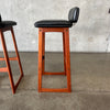 Pair of Teak Counter Height Barstools - Made in Denmark