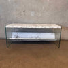 Vintage Post Modern Coffee Table. Glass And Faux Marble