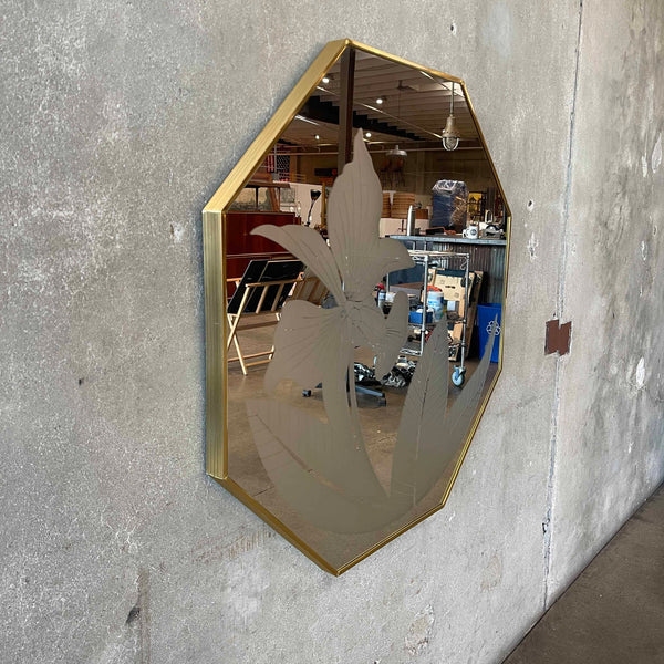 Mid Century Modern Windsor Art Octagon Gold Frame Mirror