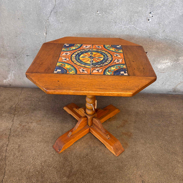 1930's California Four Tile Square Table By Taylor Tile Comp Tiles