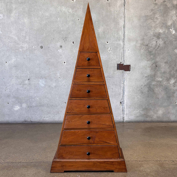 Vintage Handmade Solid Walnut Triangle Chest of Drawers