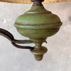 Wrought Iron Monterey Style Green Floor Lamp w/ Leather Shade