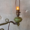 Wrought Iron Monterey Style Green Floor Lamp w/ Leather Shade