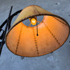 Wrought Iron Spanish Revival Floor Lamp w/ Leather Shade