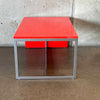 Red Coffee Table/Side Table wth éS Skatboarding Logo Steel Frame