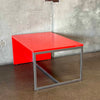 Red Coffee Table/Side Table wth éS Skatboarding Logo Steel Frame