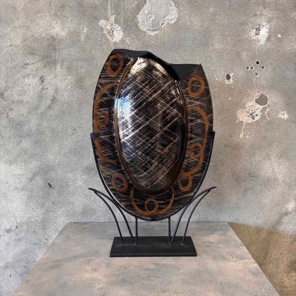 Table Art Glass Vase by Evan Designs California Modern - Signed "Evans"